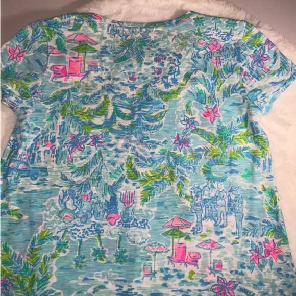 Lilly Pulitzer NWT Etta V-Neck Top What A Lovely Place $48 Size XXS - Picture 8 of 8